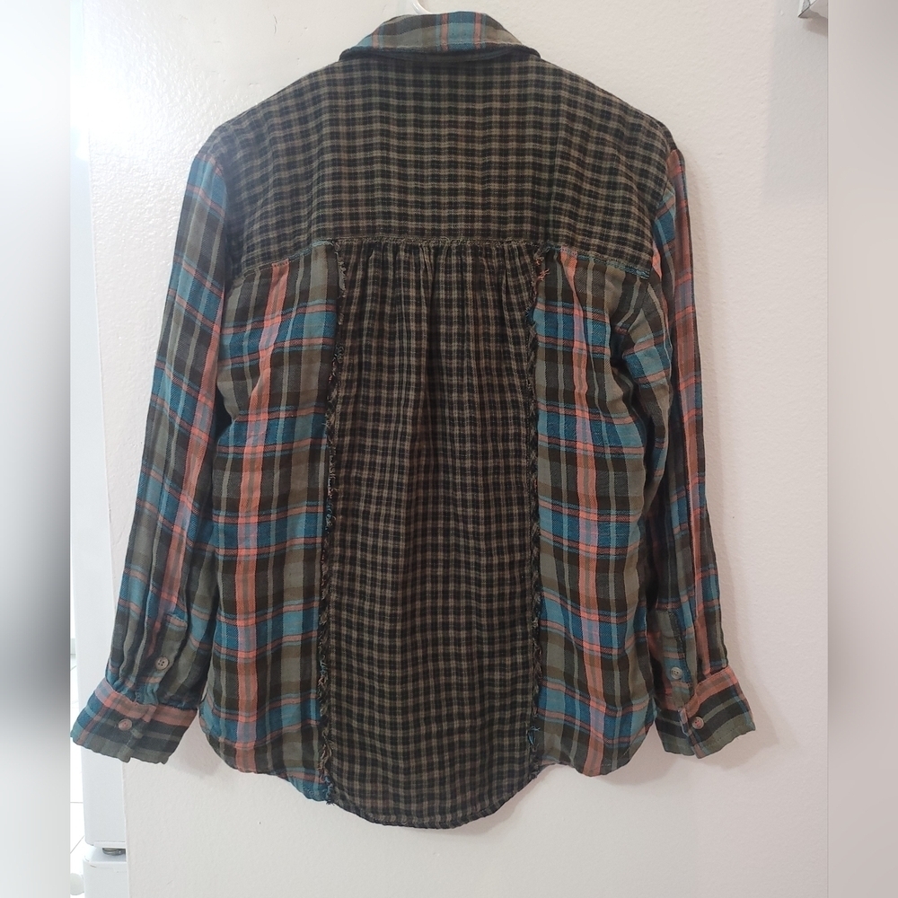 Pilcro By Anthropologie  Women's Multicolor Plaid Button-Down Shirt Size Xs - Picture 4 of 8